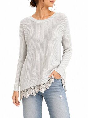 Pins and Needles Lace Hem Sweater SMALL